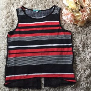 Open sheer back fashion tank